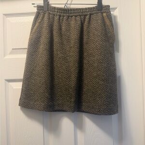 J. Crew Herringbone Brown Mini Skirt
